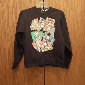 NEW ! Port &Co Disney Character Unisex Fleece Pullover Sweater Black Sz M
